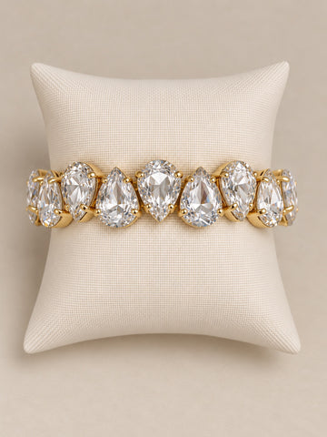 Stretch Bracelet with Teardrop Stones, Clear