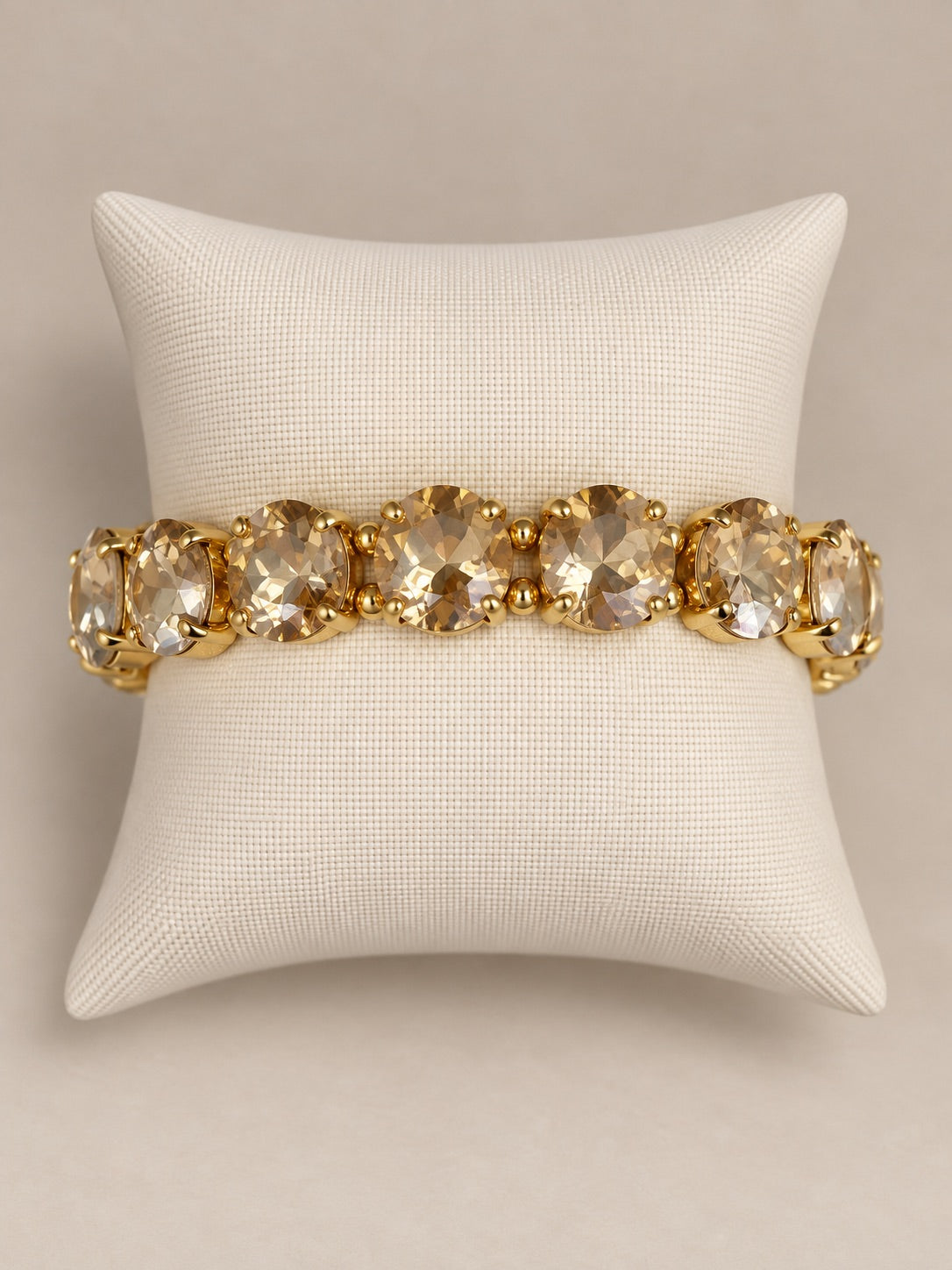 Stretch Bracelet with Oval Stones, Champagne