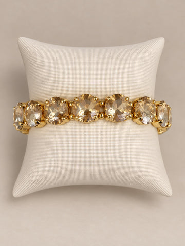 Stretch Bracelet with Oval Stones, Champagne