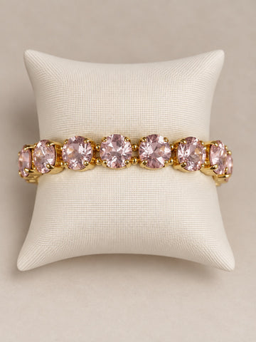 Gemmies Stretch Bracelet with Round Stones, Light Pink