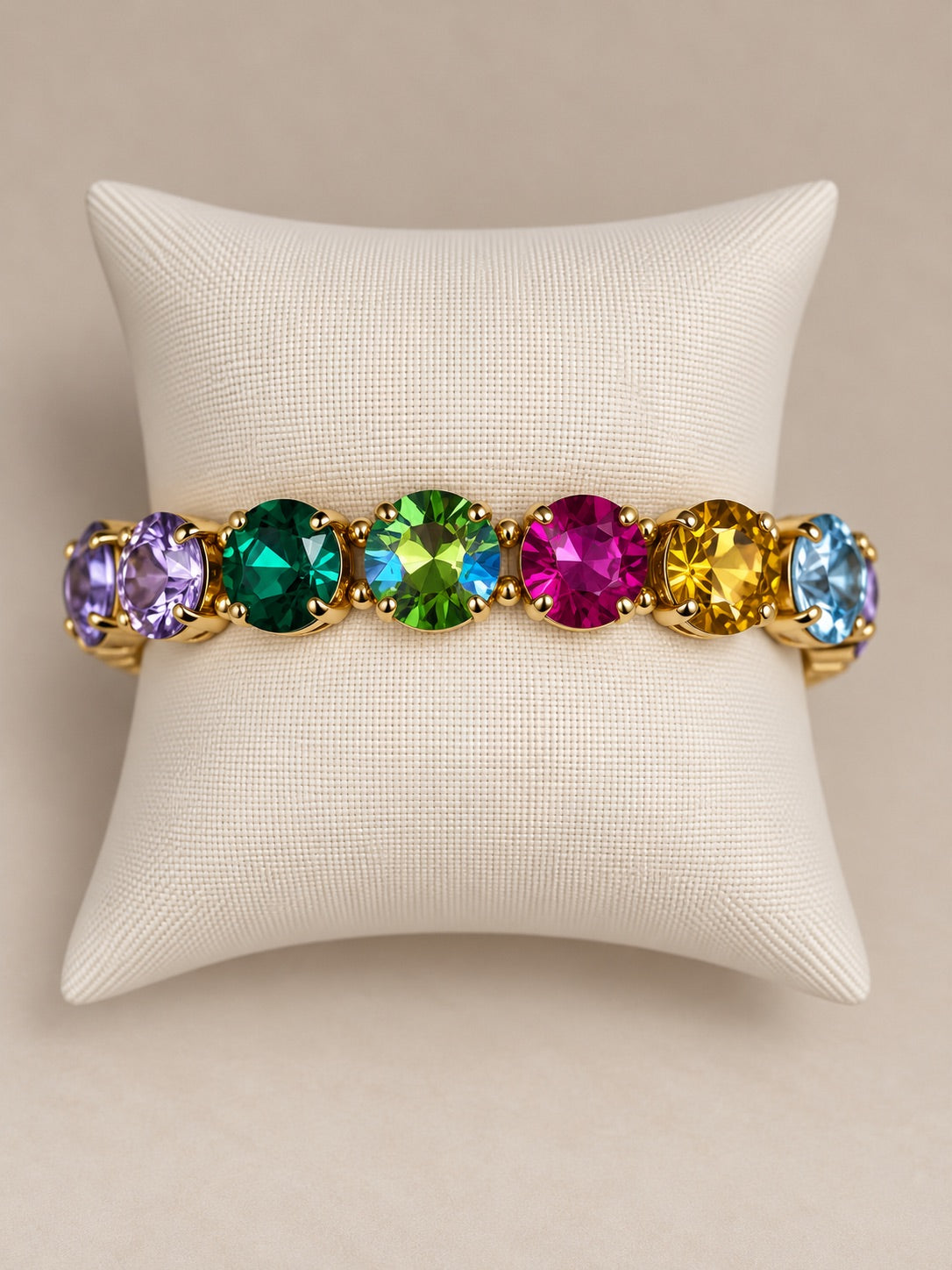 Stretch Bracelet with Round Stones, Multi