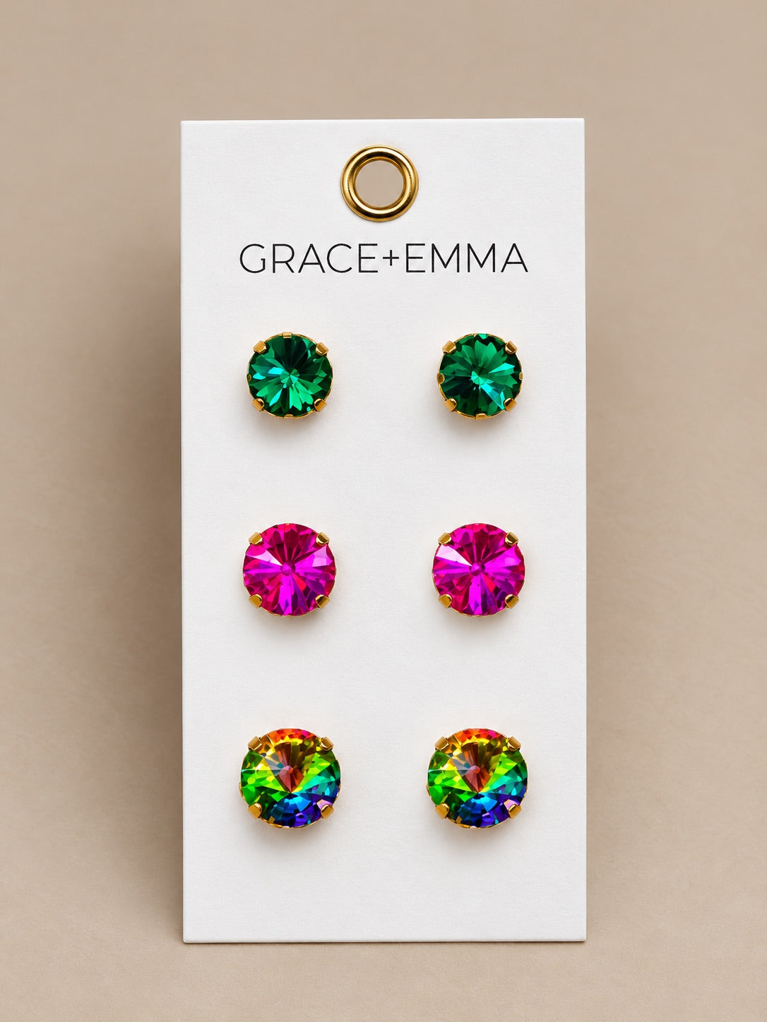 3 stones set Earrings, ML