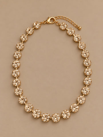 Gemmies Round Stones Necklaces, Champagne