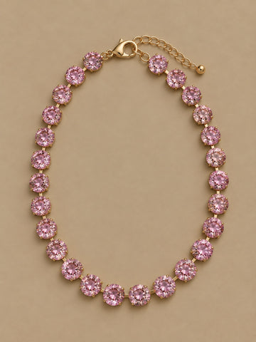 Gemmies Round Stones Necklaces, Light Pink