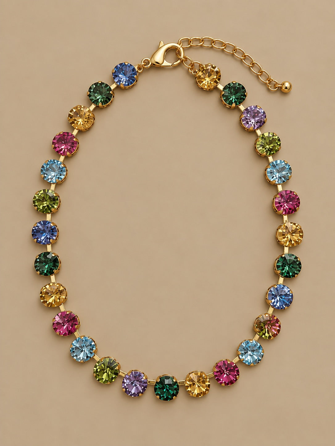 Round Stones Necklaces, Multi