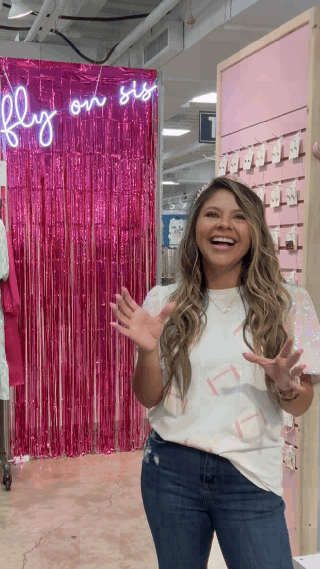 Footballs on Princess Top, White