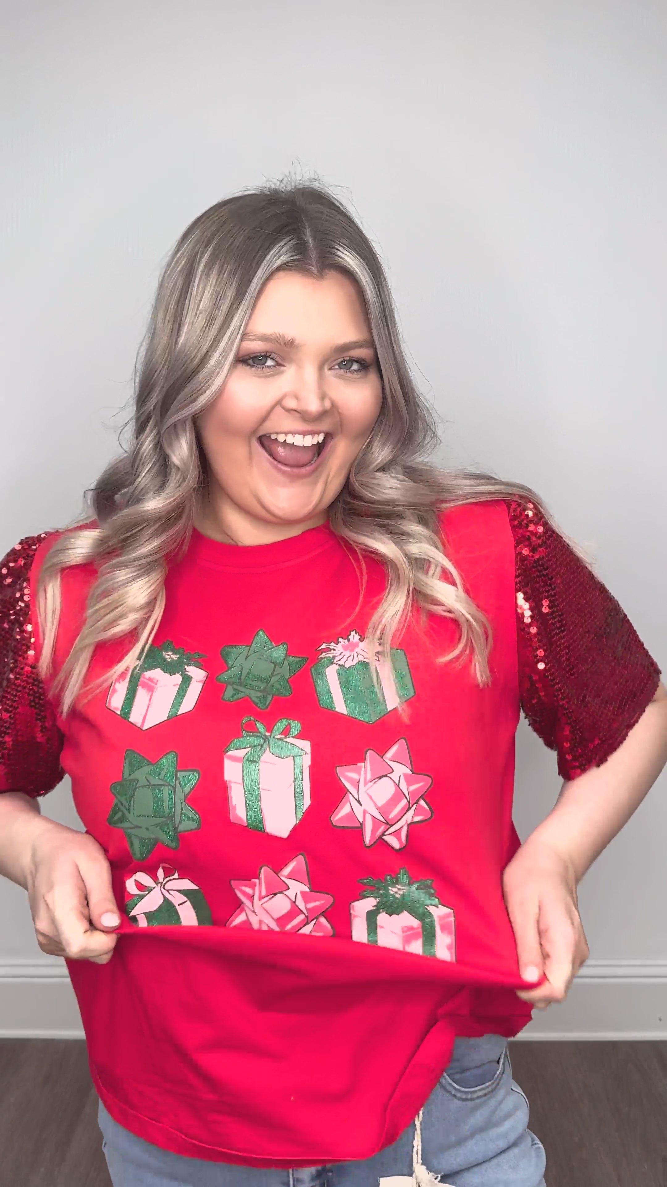 Christmas Presents on Princess Top, Red