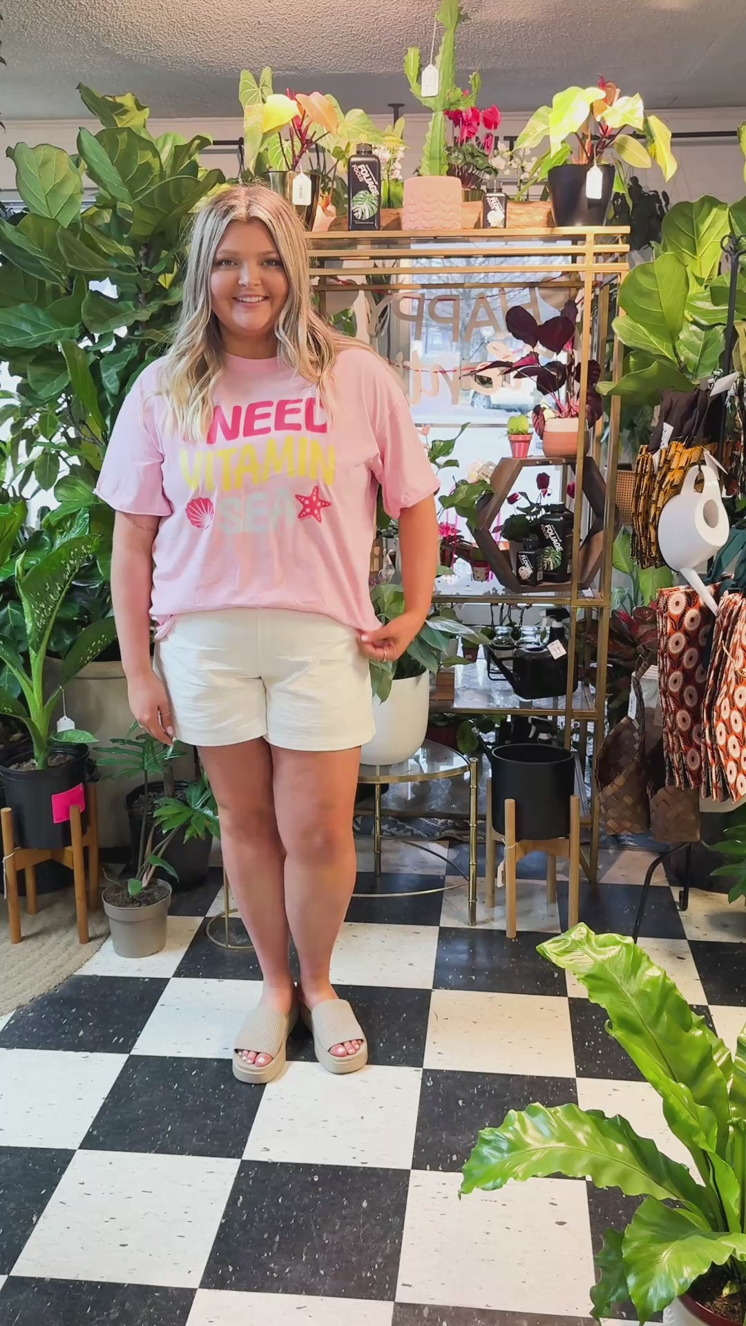 I Need Vitamin Sea On Pink Relaxed Fit Tee