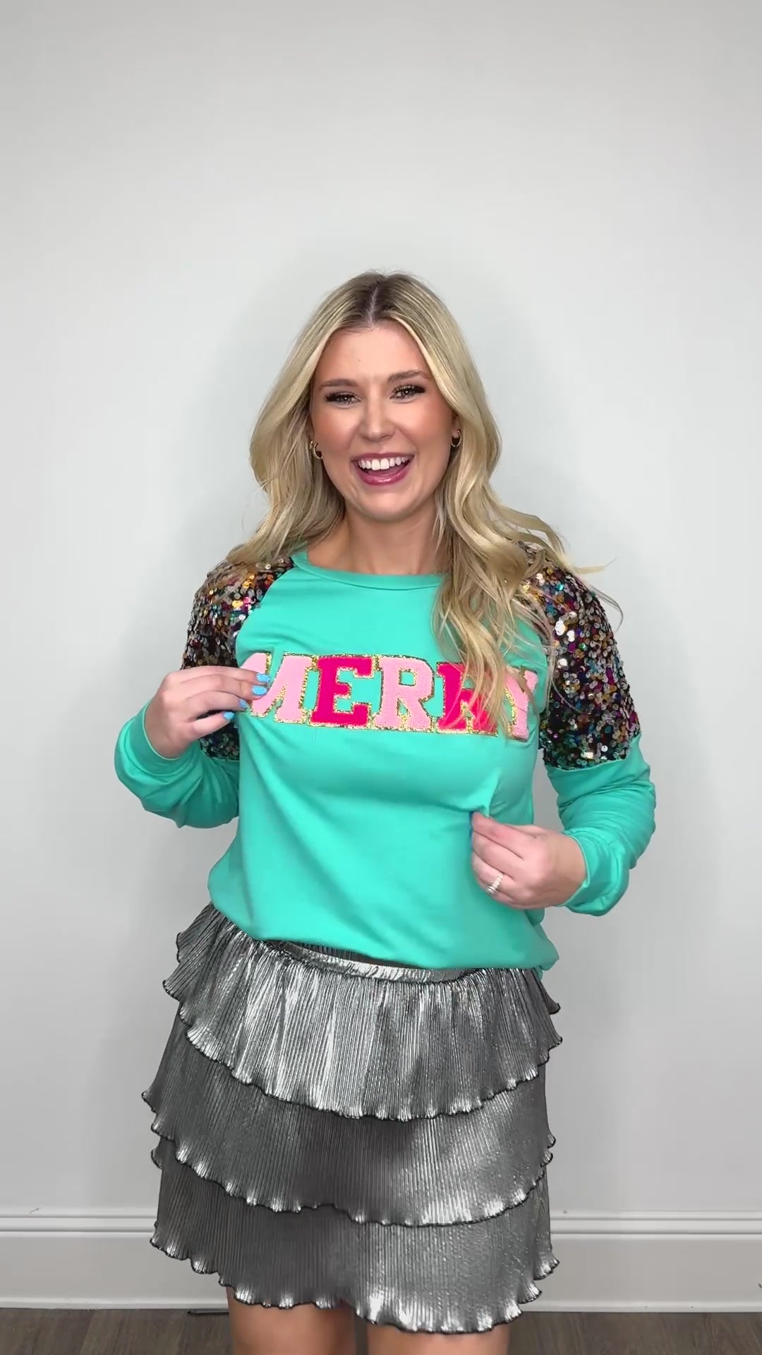 MERRY Turquoise Sweatshirt