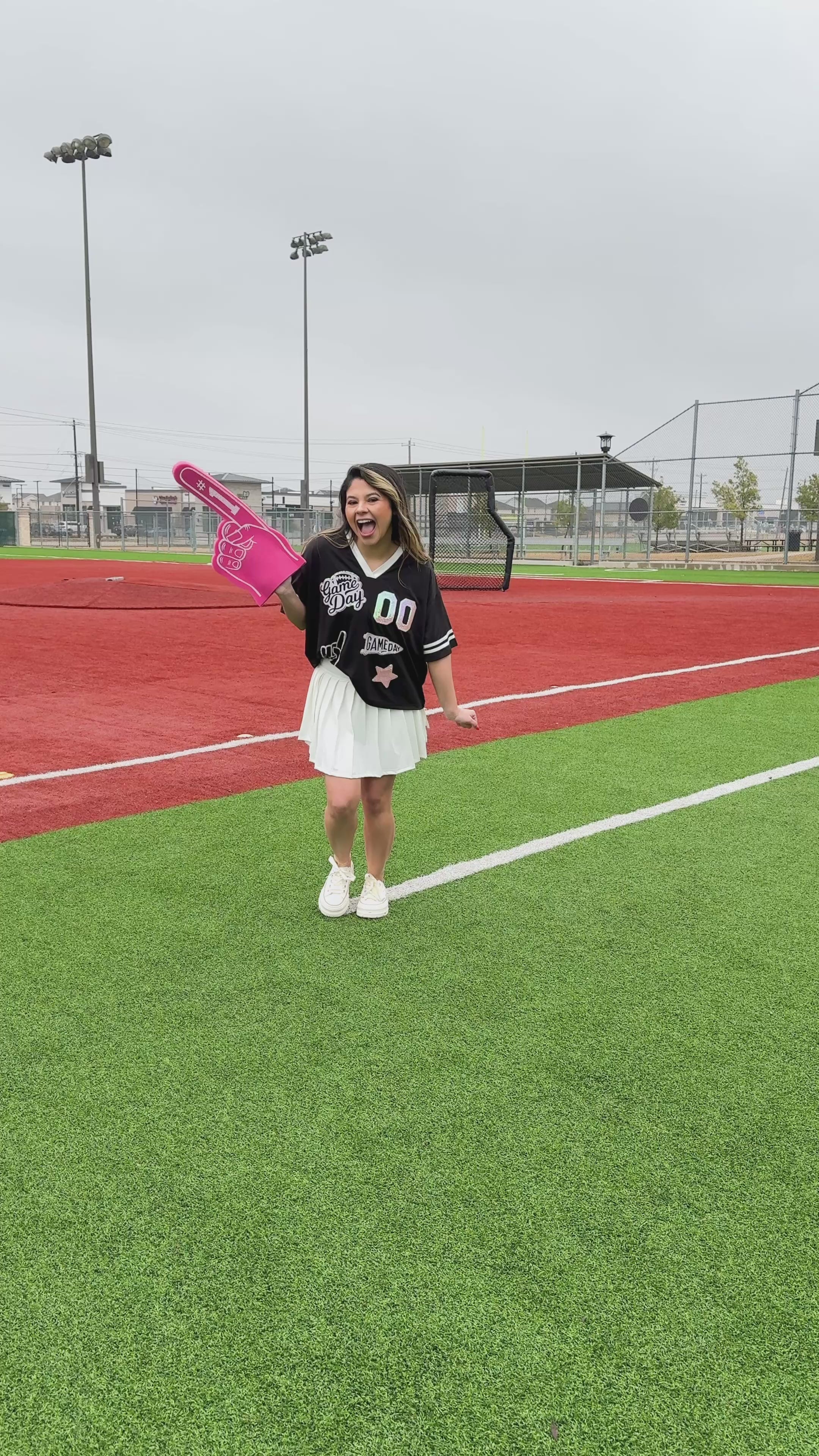 Gameday Black Jersey With Iridescent Sequin