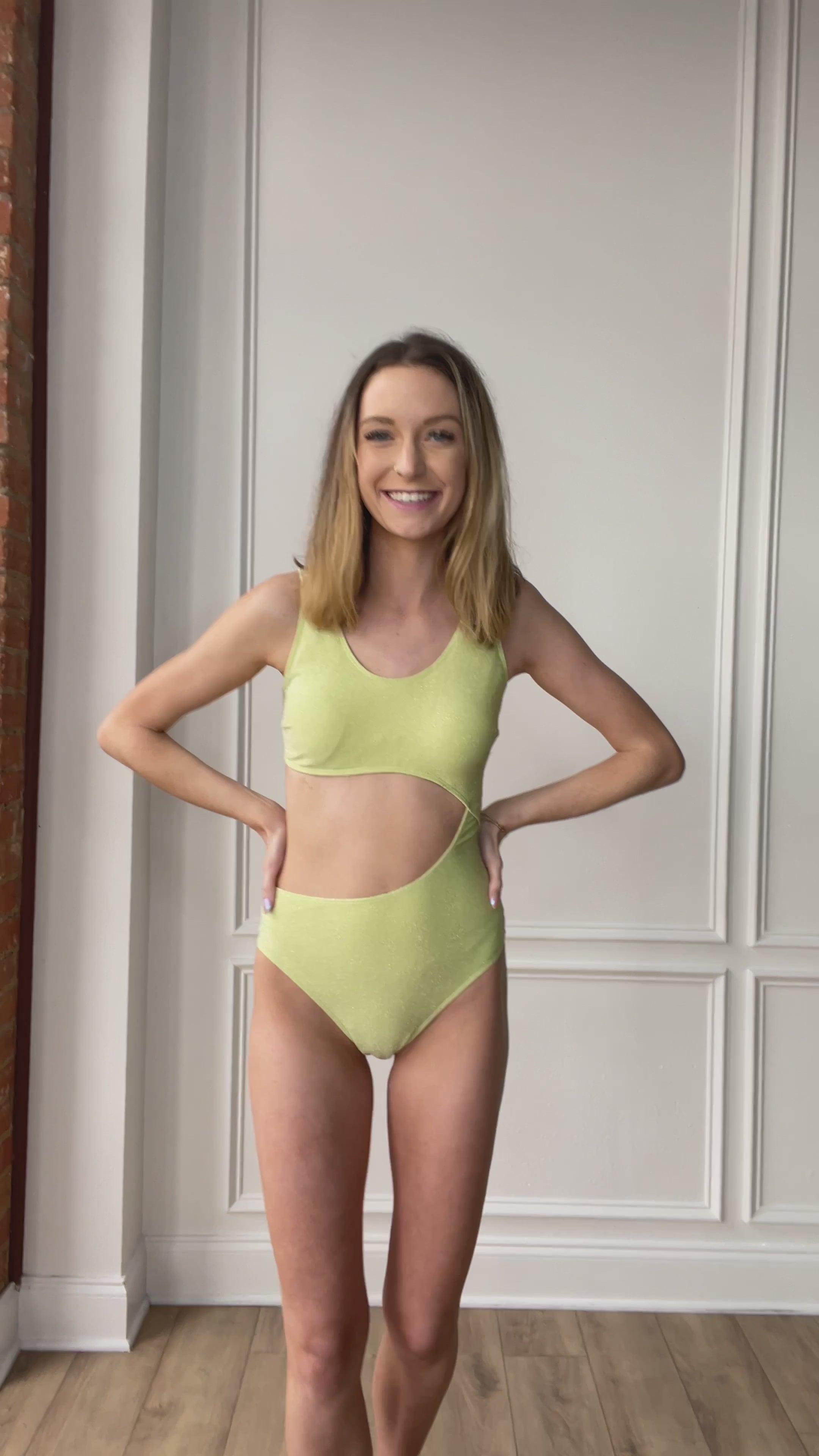 Green Shimmer Side Cut One Piece Swim – GRACE+EMMA®