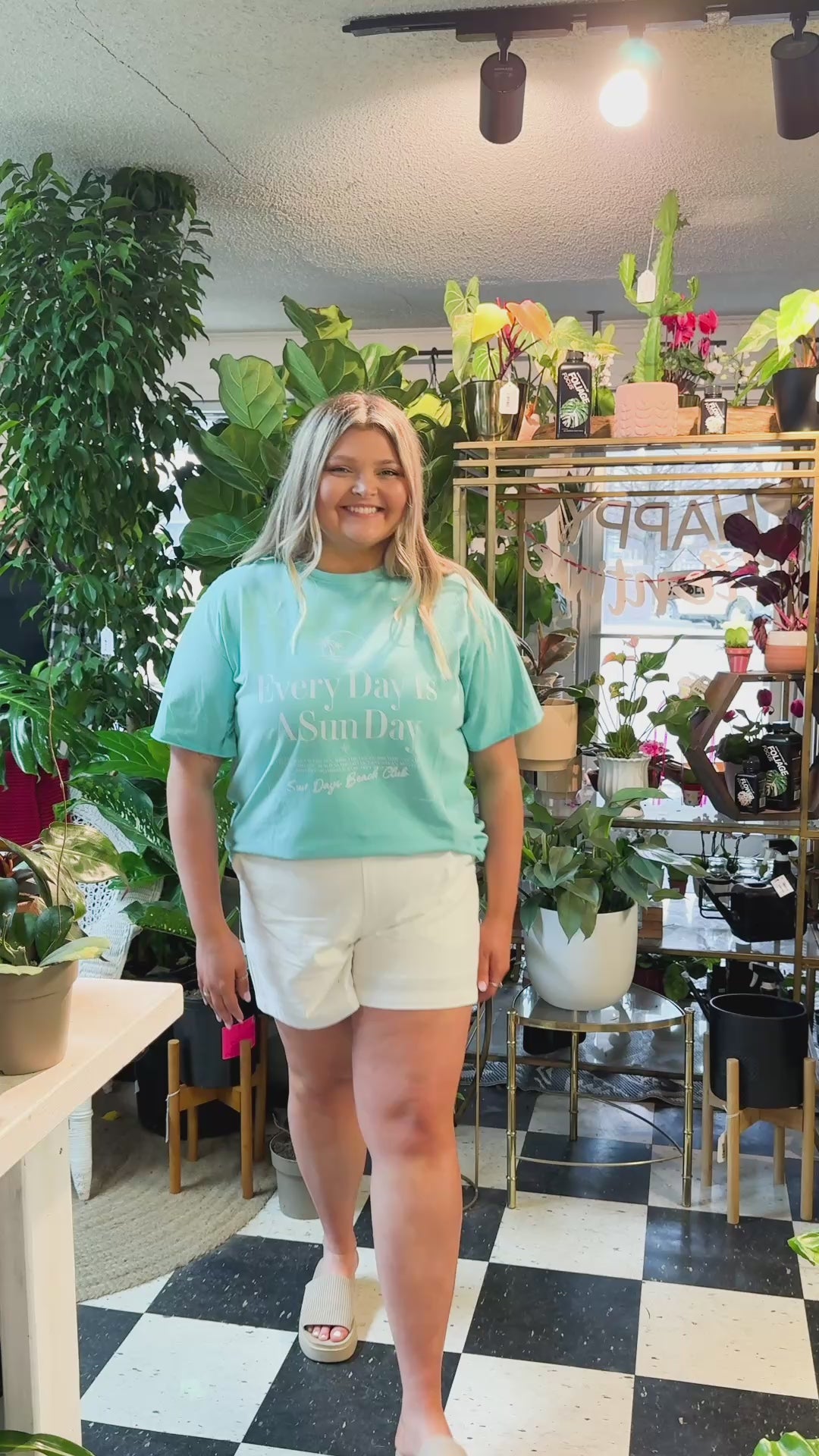 Every Day Is Sun Day On Turquoise Relaxed Fit Tee