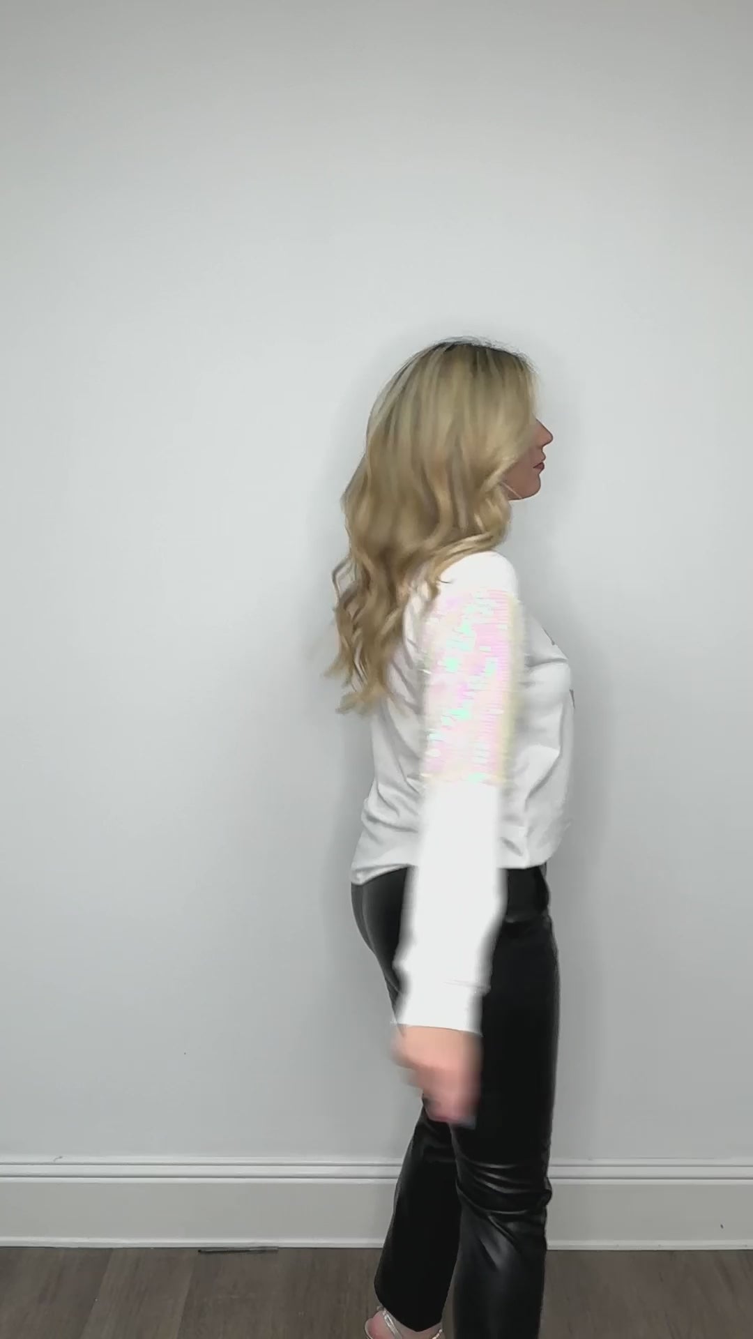 Jack-o'-lantern on Sequins Sweatshirt, White