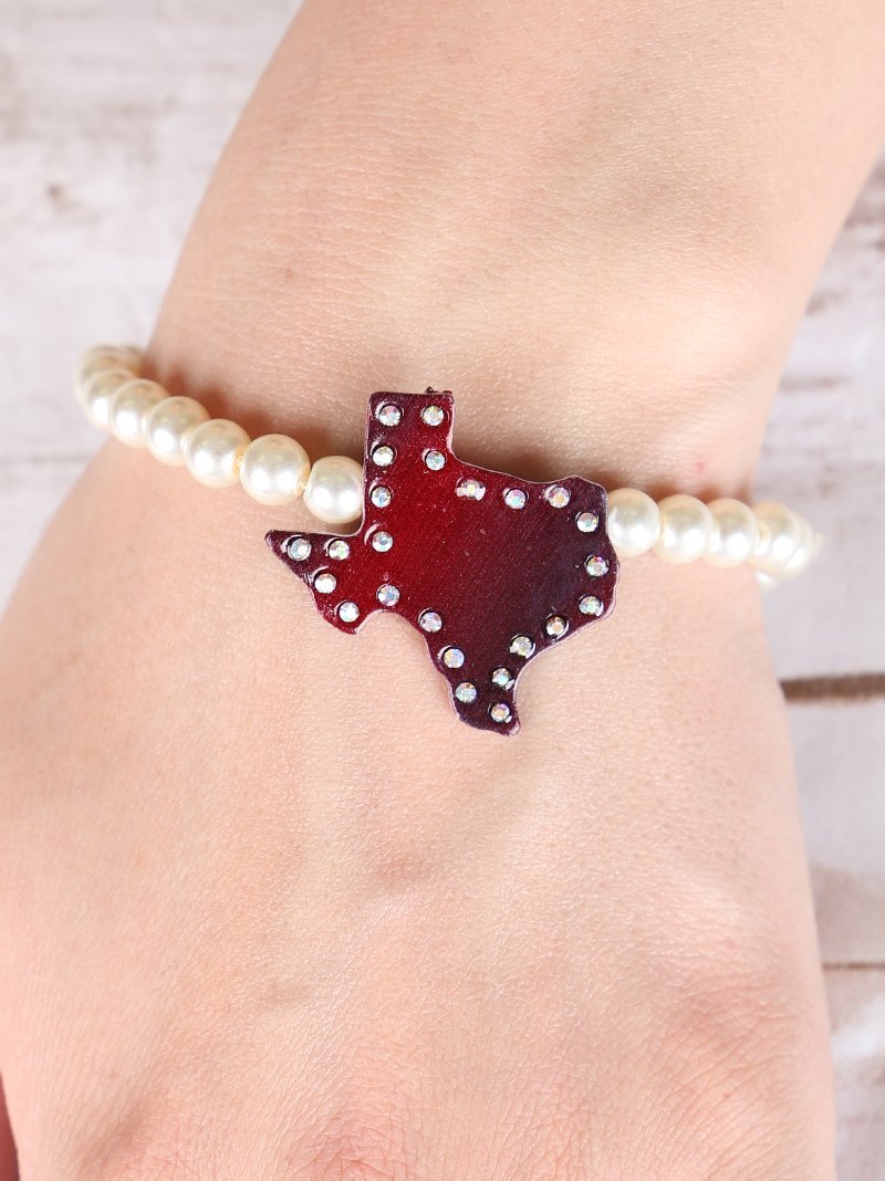Red & Black Ombre Texas Bracelet with AB Crystals