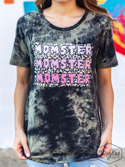 Momster Momster Momster on Up In Smoke Short Sleeves Tee Webbed Design, Military Green