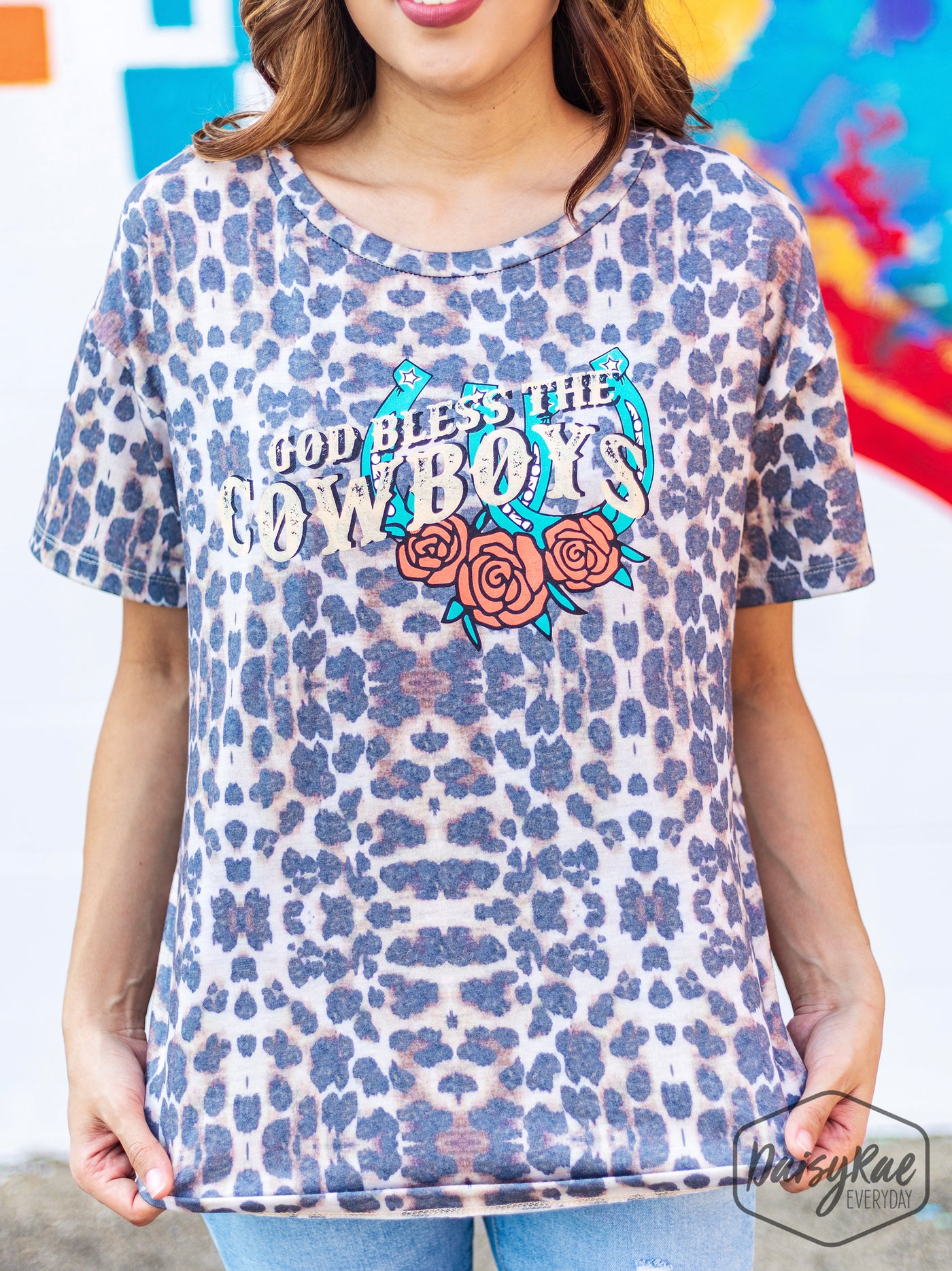 God Bless the Cowboys on Copy of This Alley Cat Leopard Short Sleeves Tee, Leopard