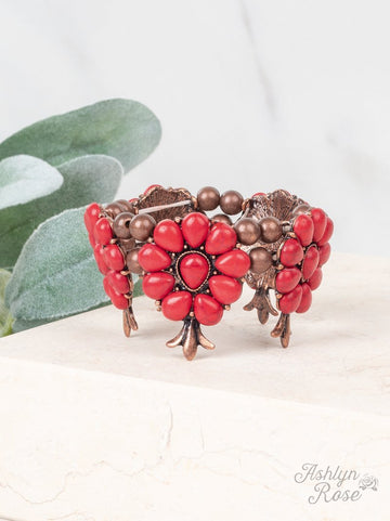 Red & Copper Saddle Up Stone Bracelet