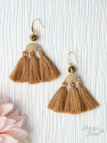 The Sahara Tassel Earring, Brown