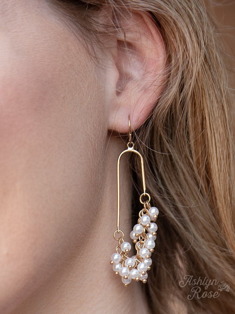 Special Collection Pearl Cluster Earrings, Gold and Pearl