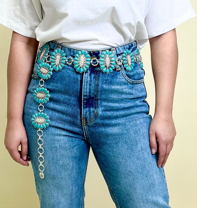 Silver and Turquoise Belt Plus