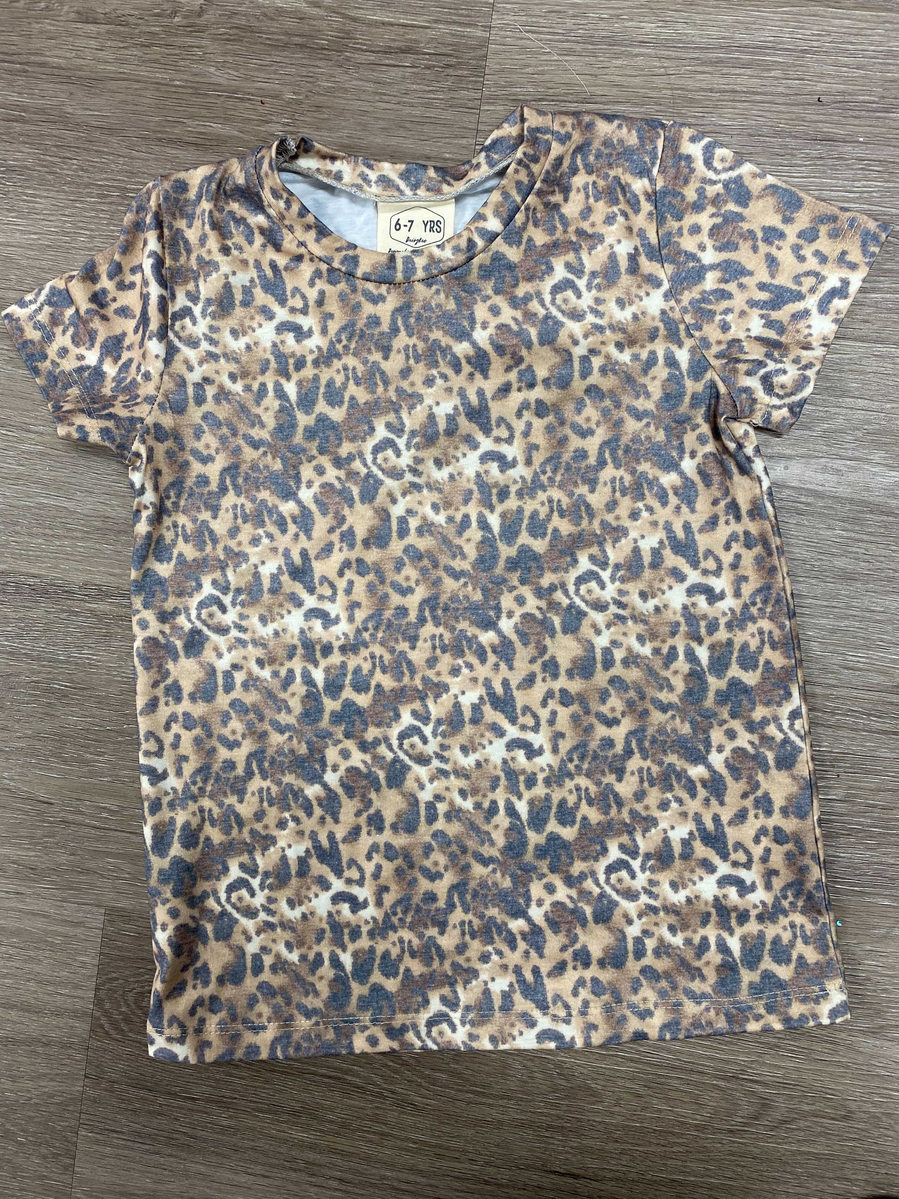 Girls' Vintage Cheetah Crew Neck Tee