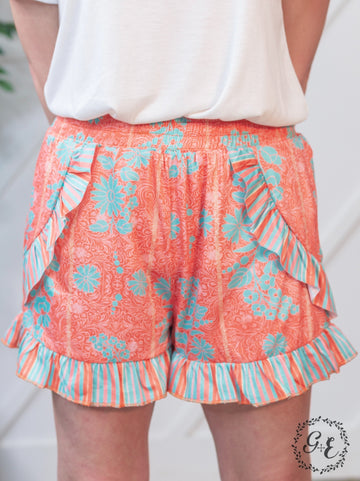 Tulum Tropics Ruffle Shorts