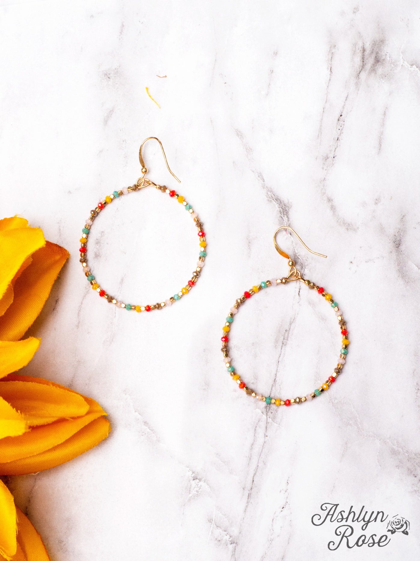 SPRINKLED WITH LOVE MULTICOLORED BEADED HOOPS
