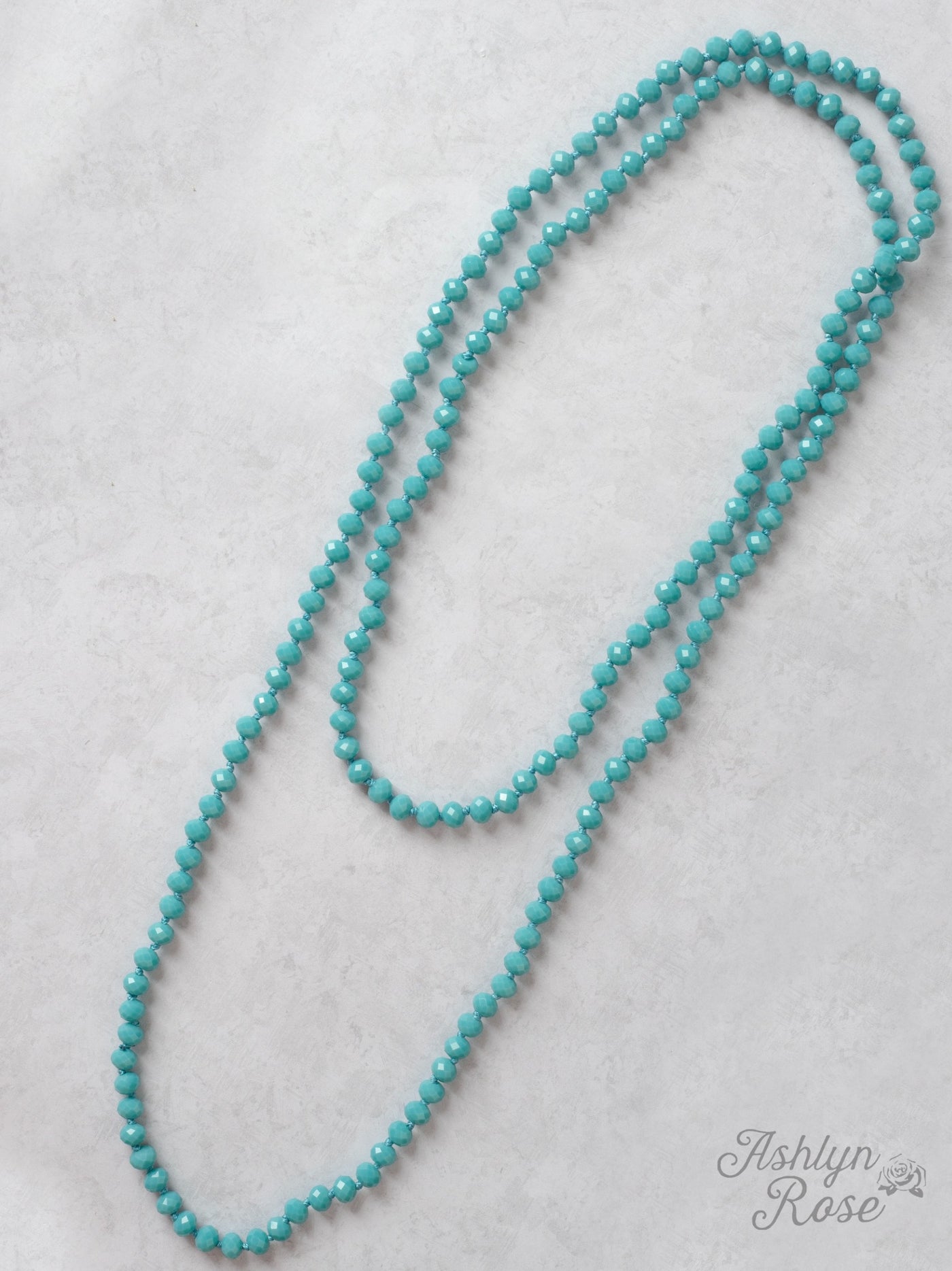 The Essential 60" Double Wrap Beaded Necklace, Slate Blue