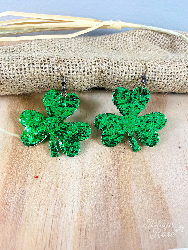 Under the rainbow saint Patrick's green earrings