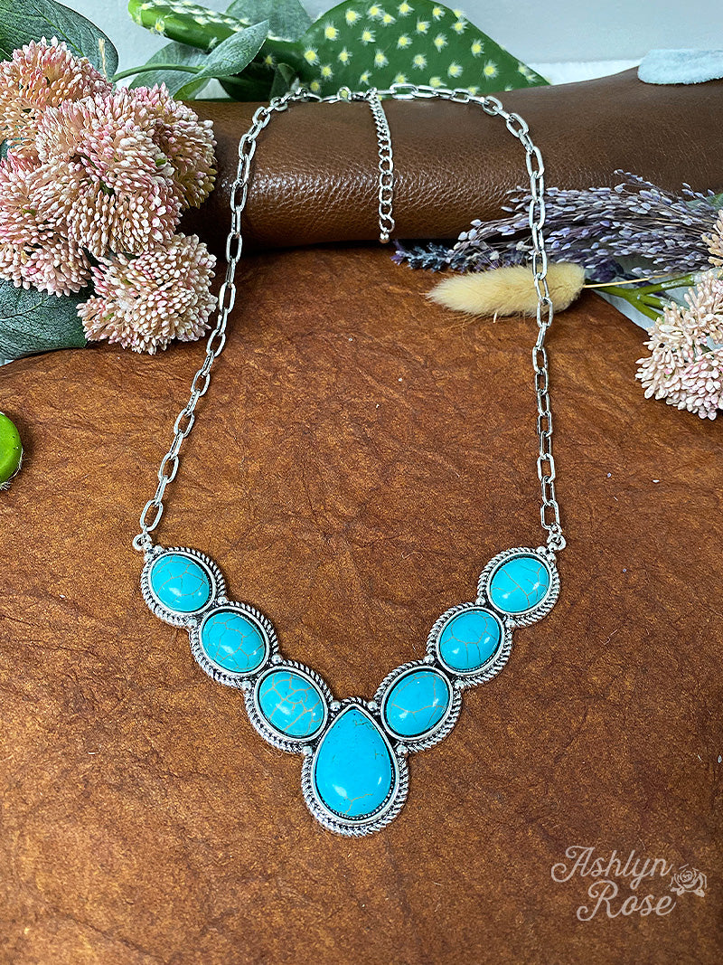 Bowl to me silver turquoise stone necklace