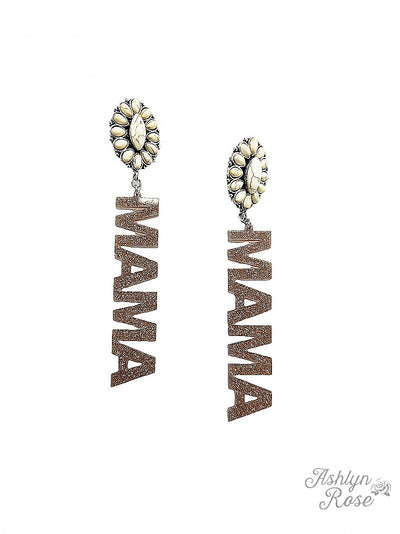 Cool Mom Drop Earrings in Tan