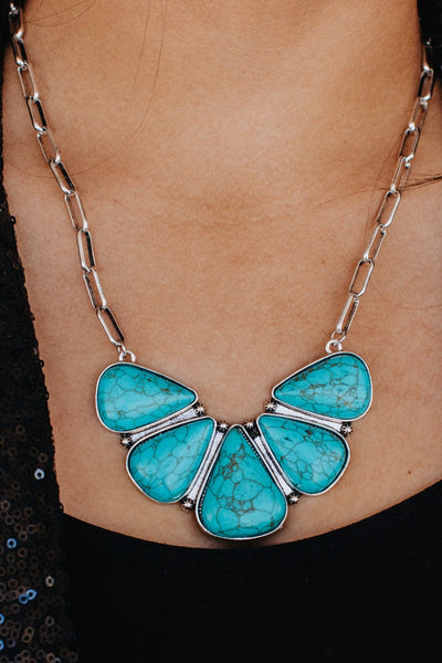 Moth to the flame turquoise stone necklace