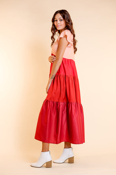 Loving Him Was Red Tiered Maxi Dress