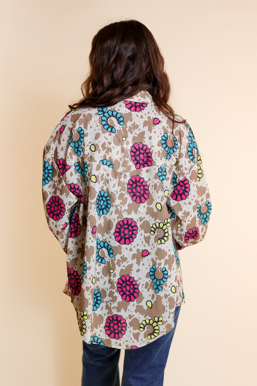 Rodeo Queen Cow Print Button Down