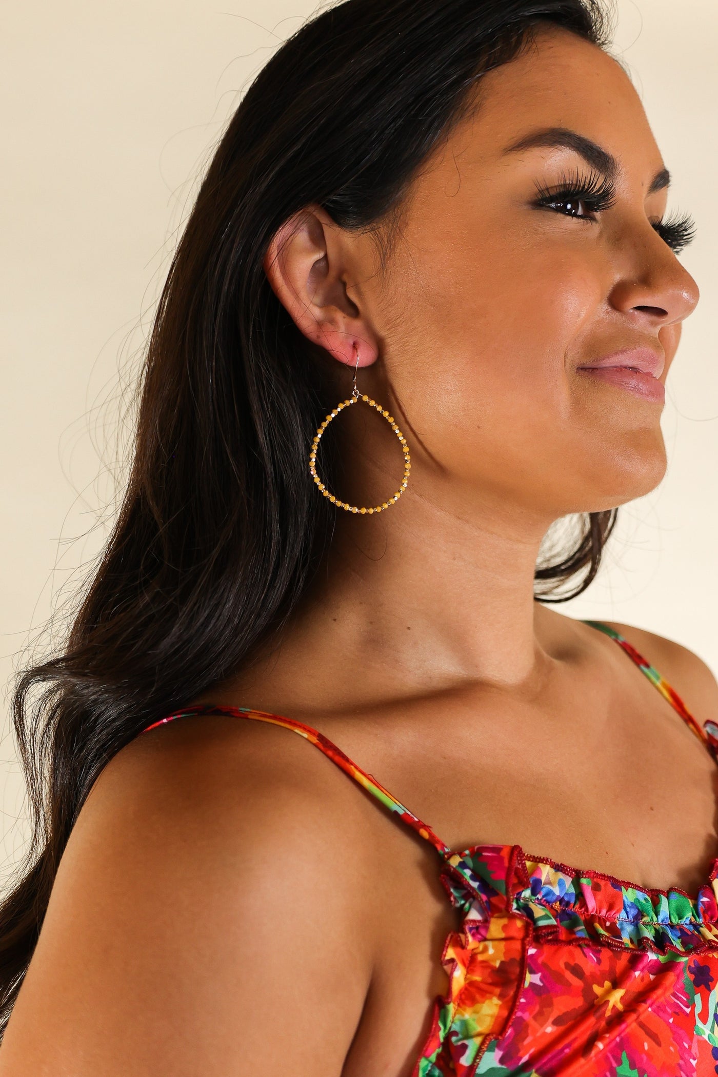 Sprinkled With Love Gold Beaded Hoops