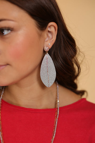 Let's Sparkle Rain Drop Earrings with Silver