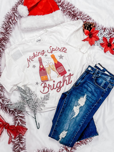 Making Spirits Bright on Perfect Company Boxy Crop in White