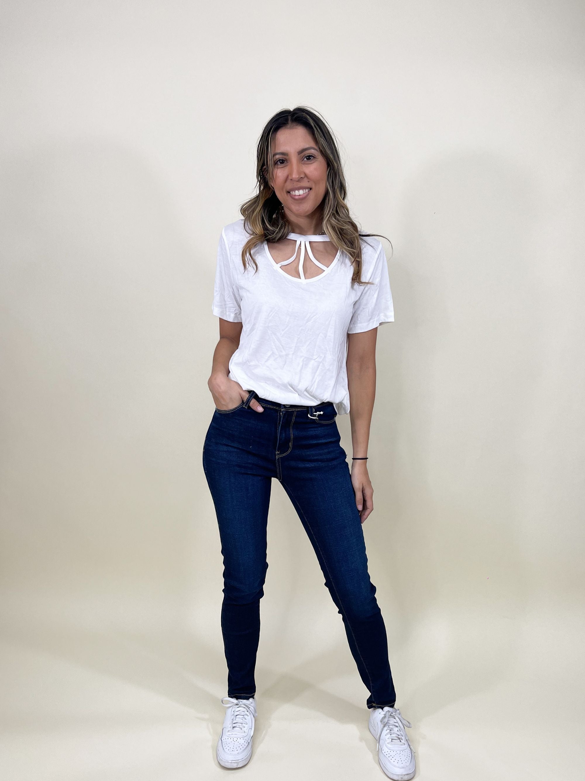 The Paris High Rise Dark Wash Skinny Jean