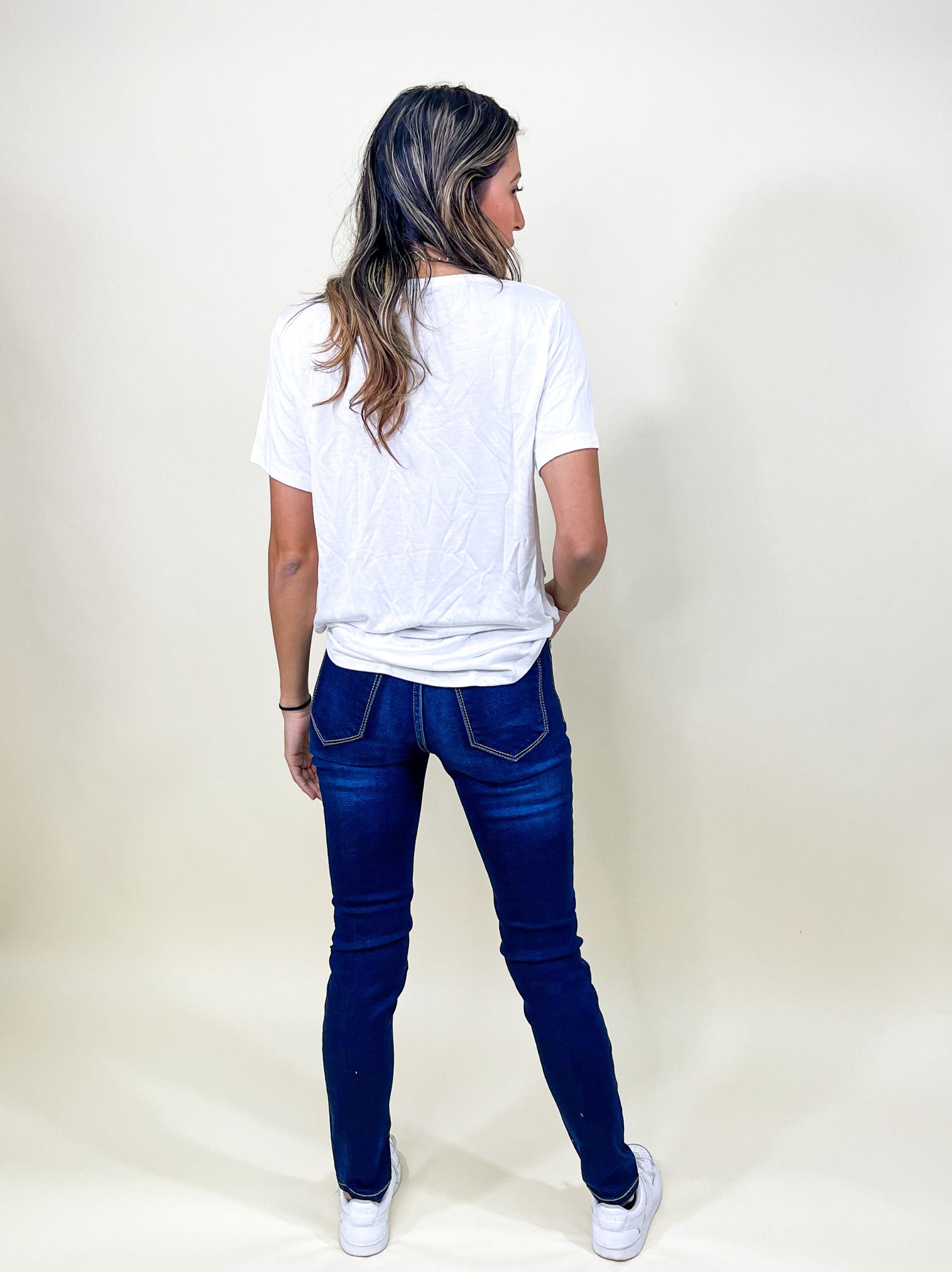 The Paris High Rise Dark Wash Skinny Jean