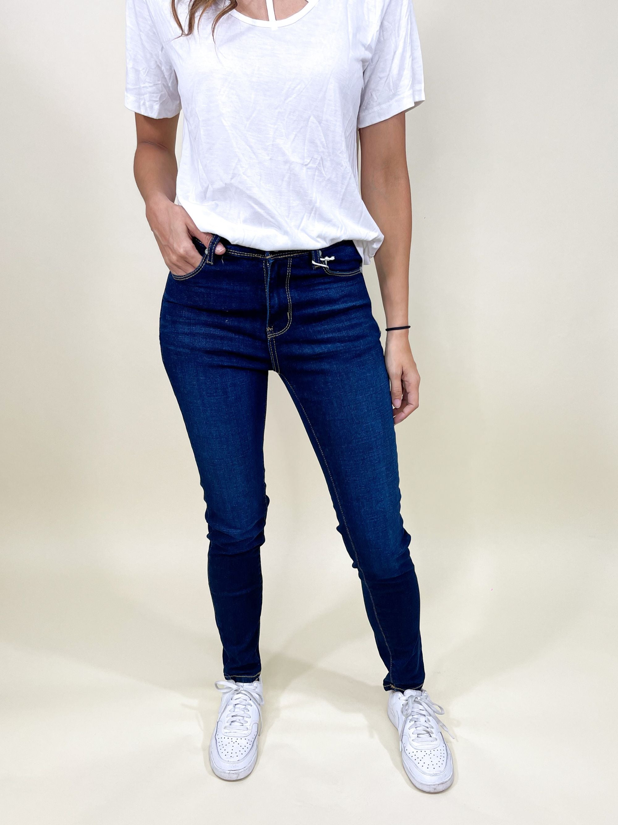 The Paris High Rise Dark Wash Skinny Jean