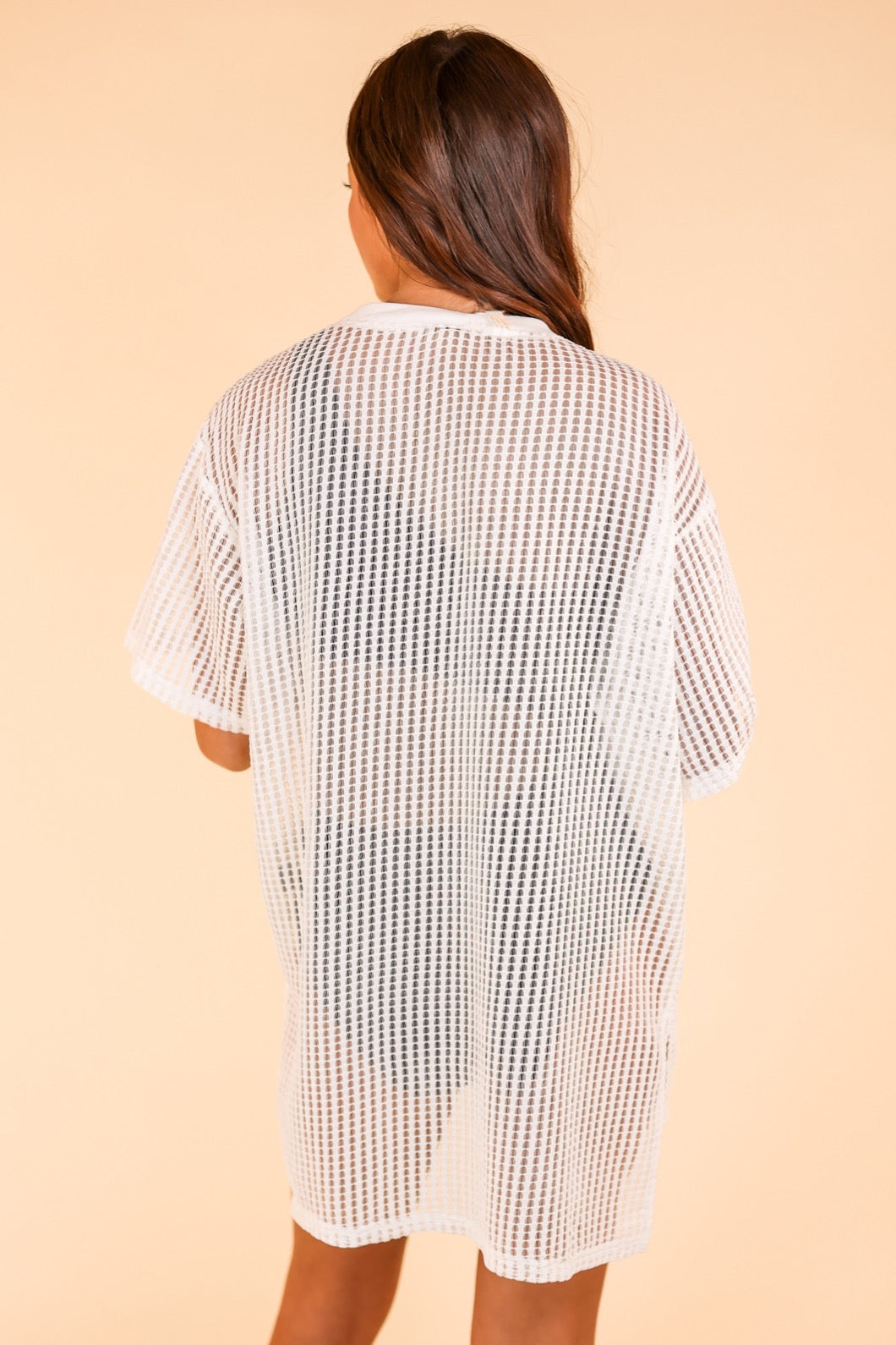 Summer Groove White Mesh Coverup