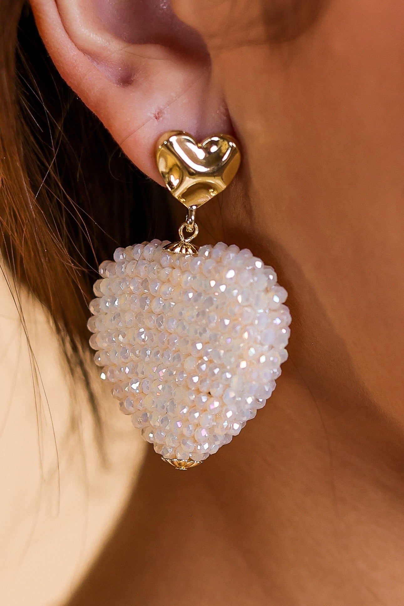 My Sweetheart White Earrings