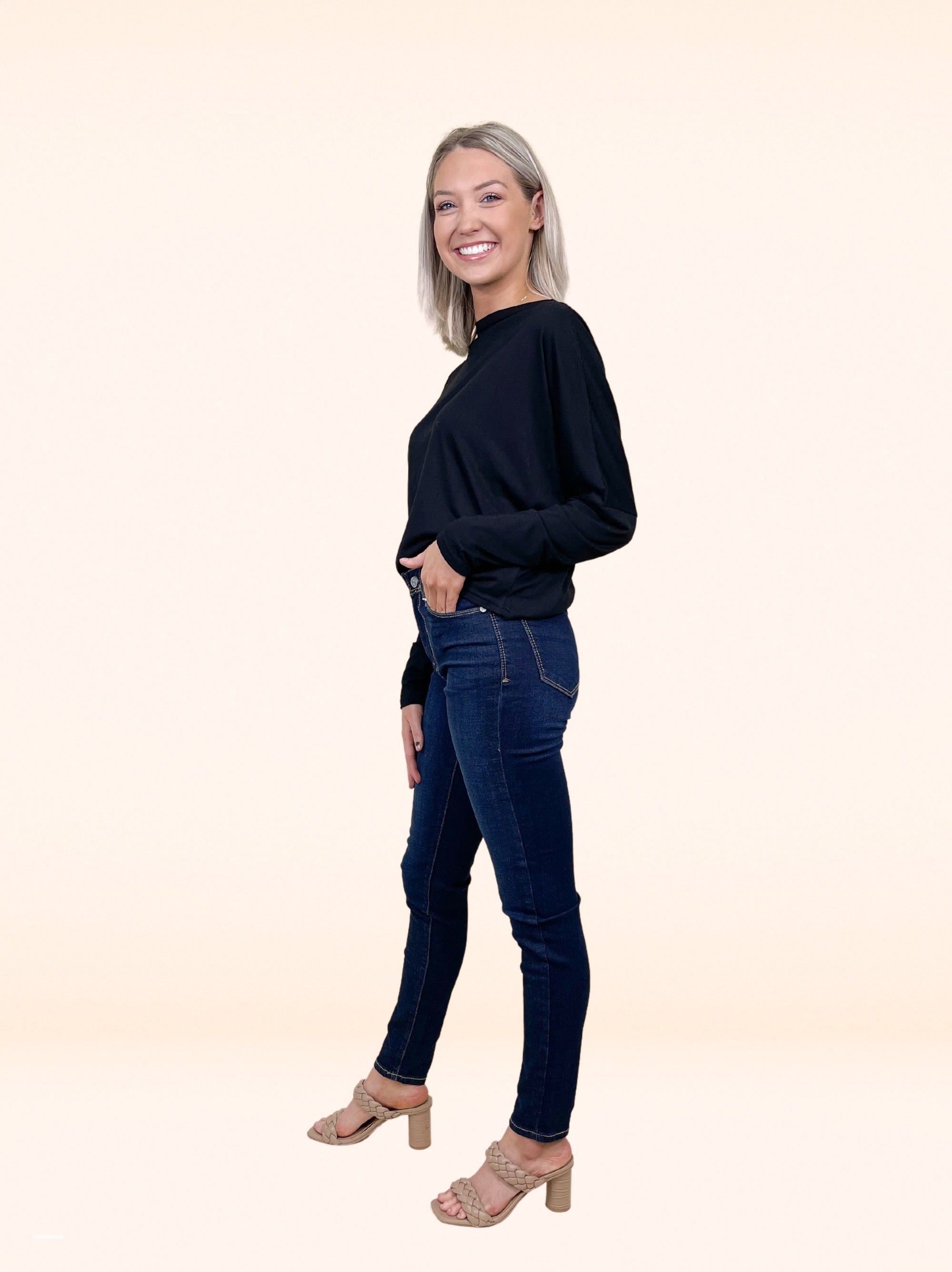 The Paris High Rise Dark Wash Skinny Jean