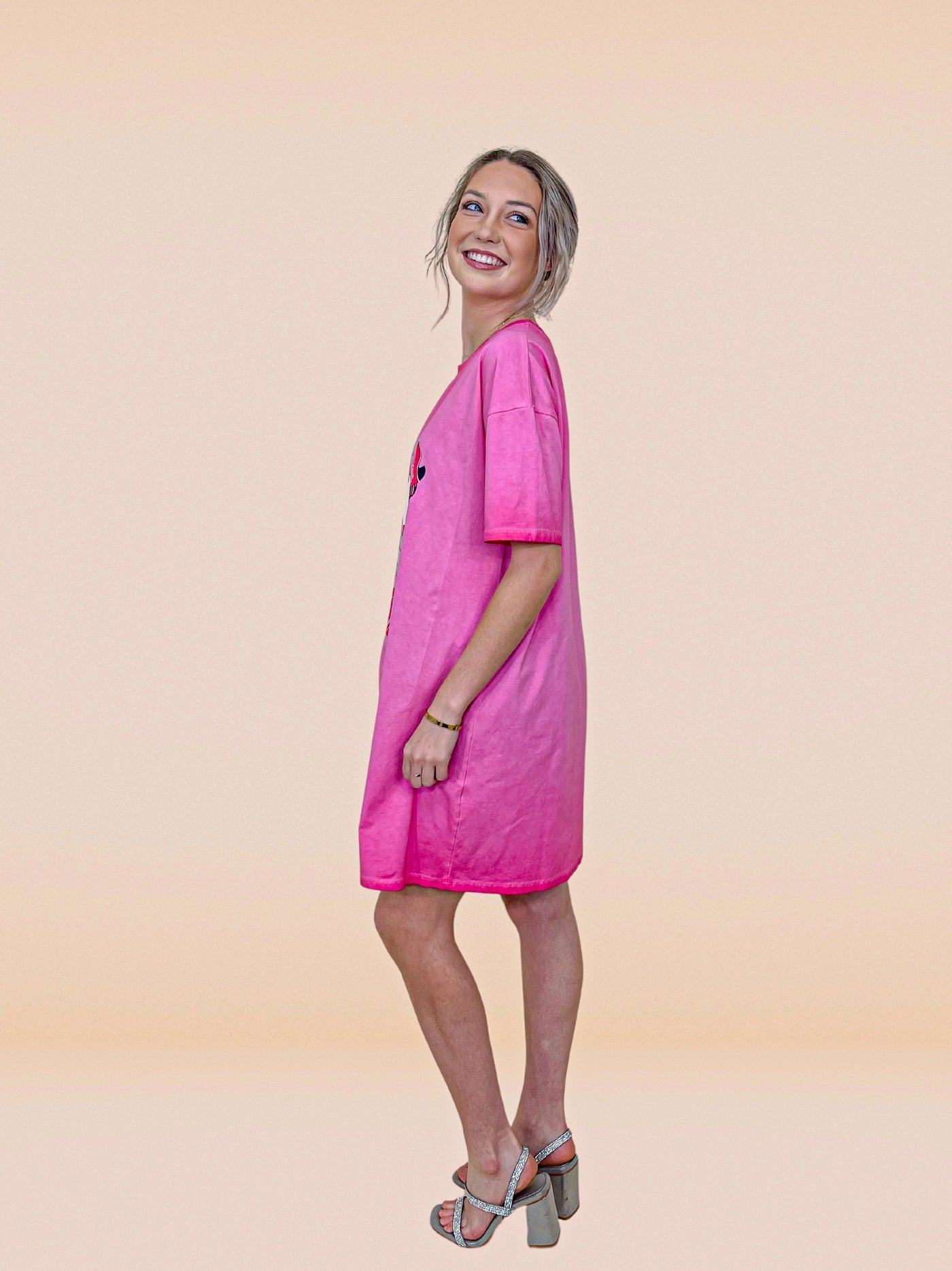 Blame The Champagne on Pink T-Shirt Dress