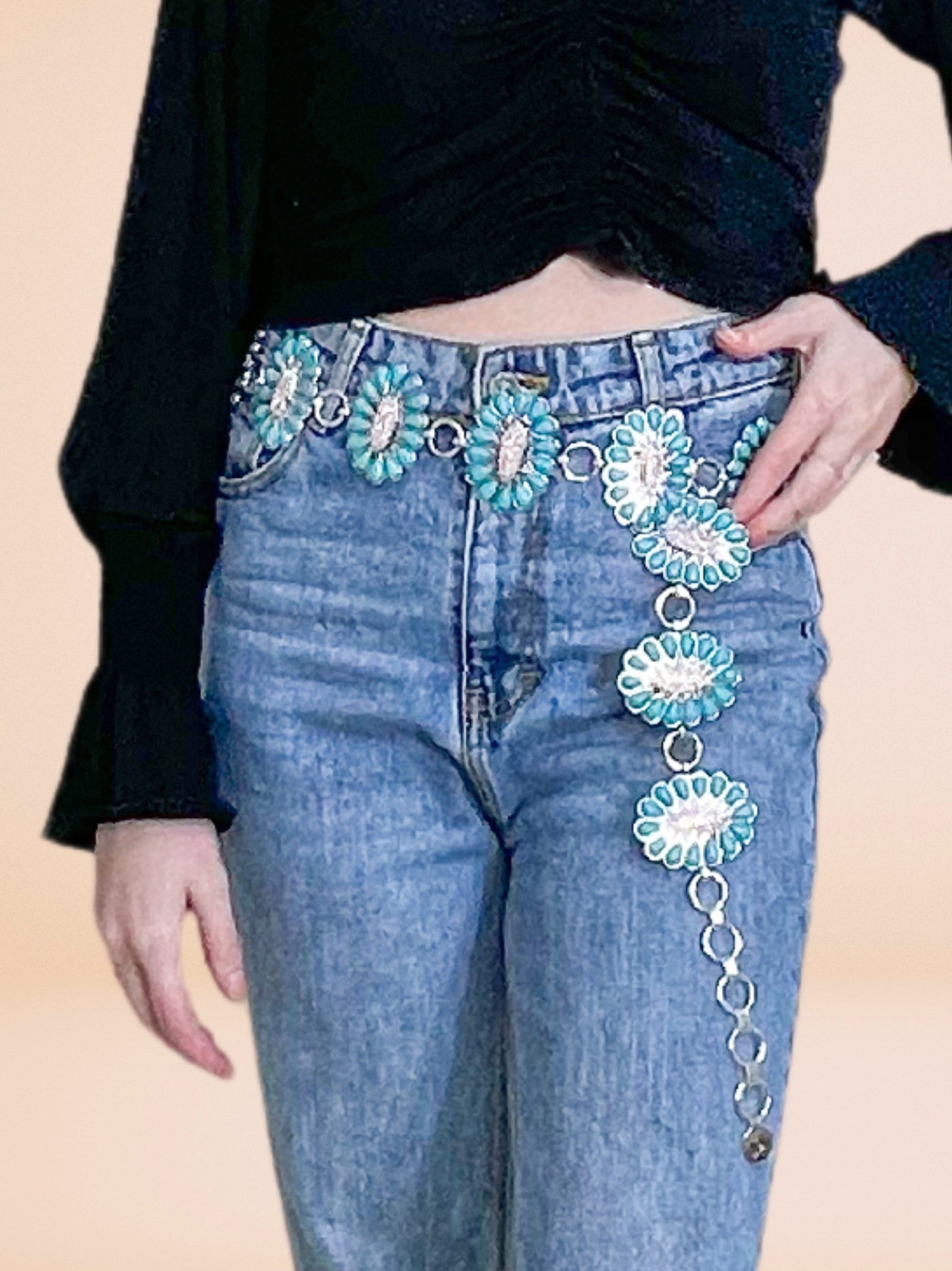 Silver and Turquoise Belt Plus
