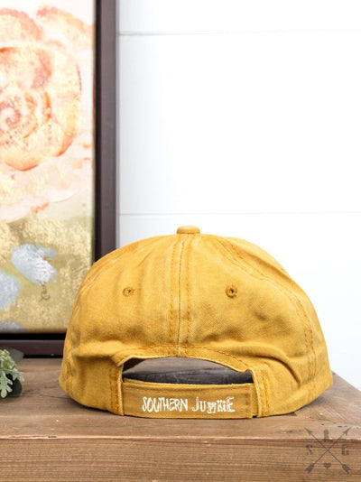 GIRLS Distressed Mustard Hat