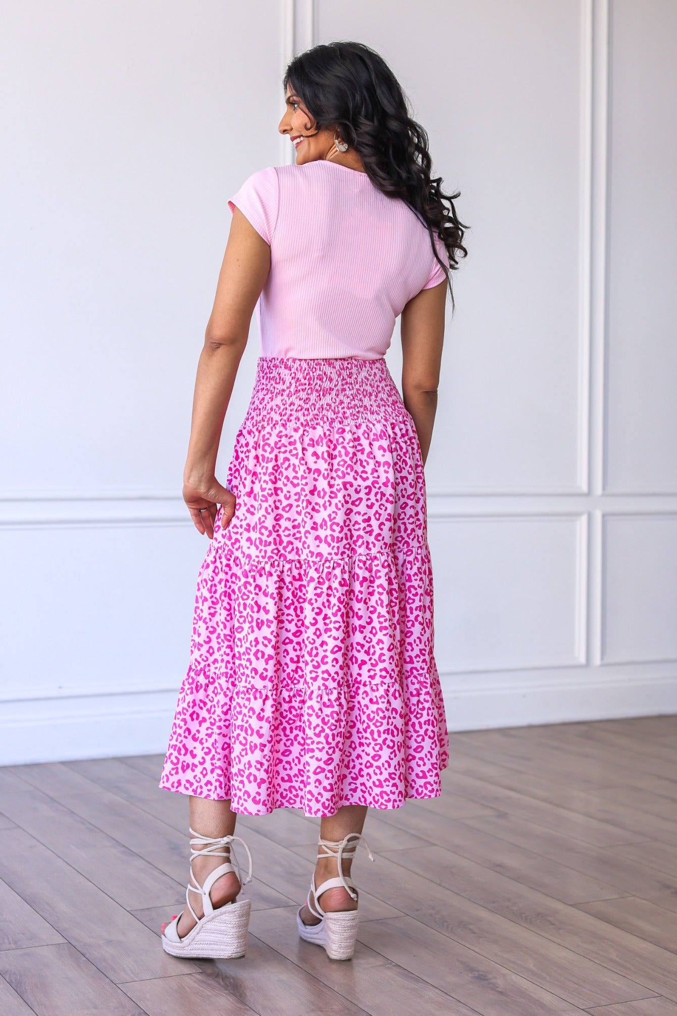The Marilyn Skirt, Pink Leopard