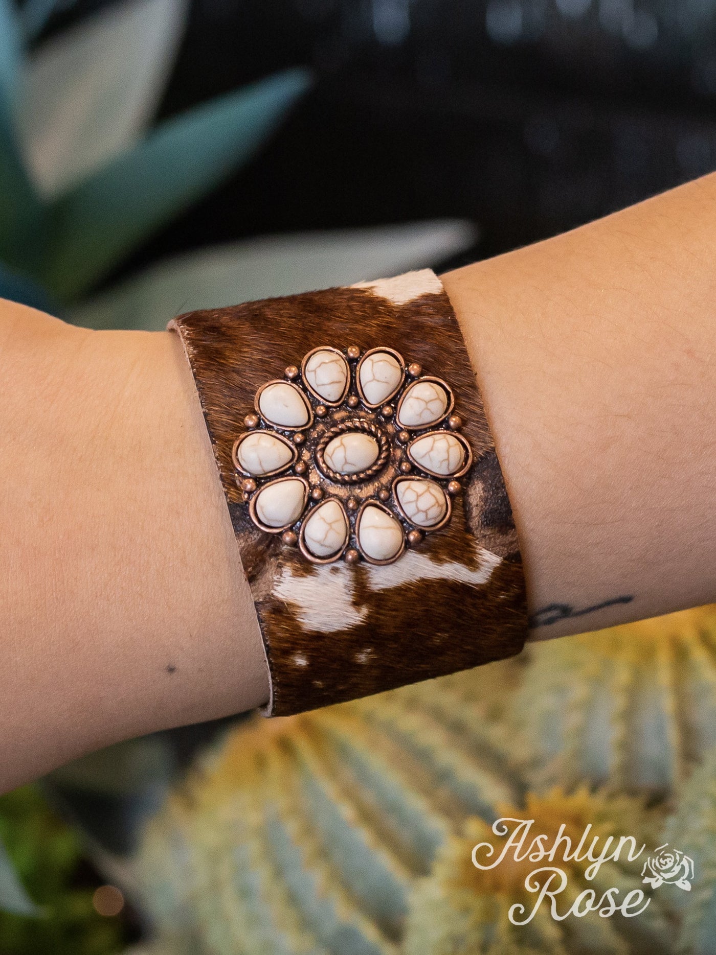 Country Coffee Date Cow Print Bracelet