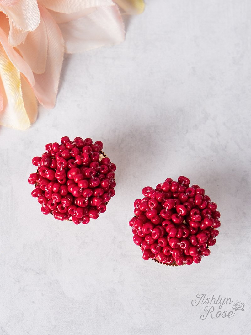 Throw the Confetti Stud Earrings, Red