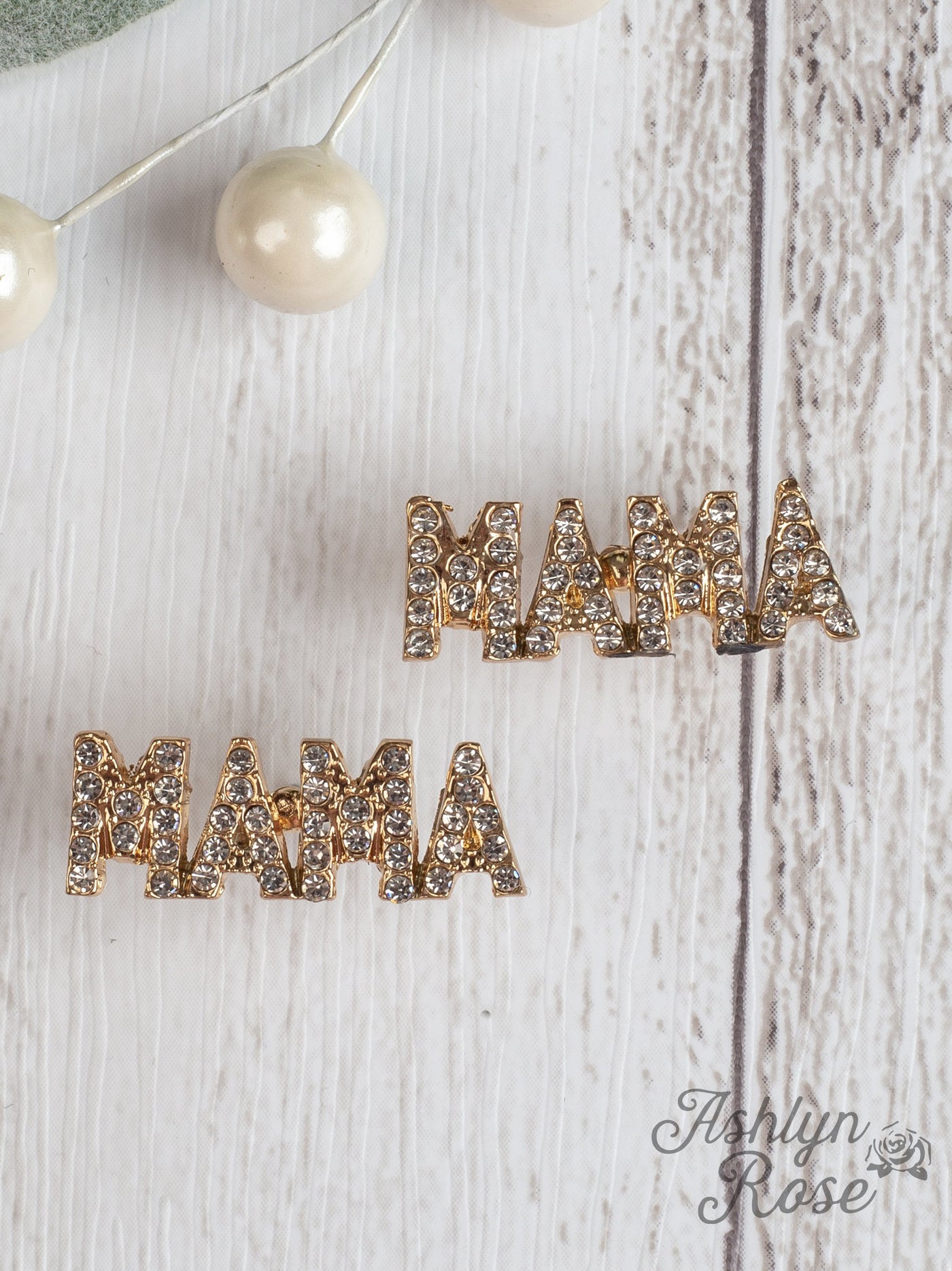 Icy MAMA Gold Earrings With Studs On MAMA